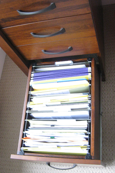 Boxwood 9 Drawer Desk - filing drawer shown