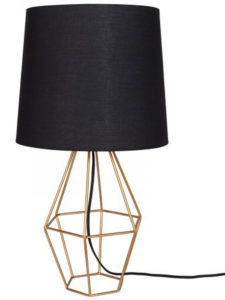 Locum table lamp, black gold, metal base