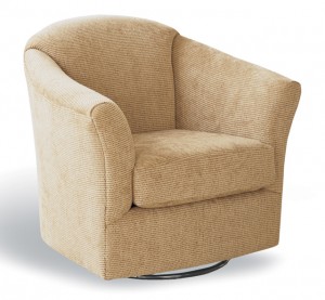 Lucy swivel rocker armchair by Stylus - solid wood frame, fully upholstered, locally built, made to order furniture, Canadian made