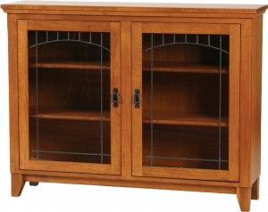 Mission low bookcase with doors by Woodworks, - solid wood, locally built to order, Canadian made,