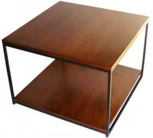welded steel base with solid maple top and shelf - solid wood, welded steel, Canadian made