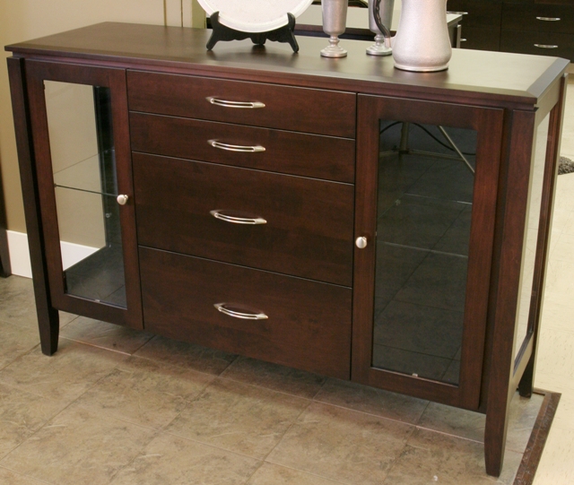 Newport Server with Glass display by Woodworks- solid wood, locally built