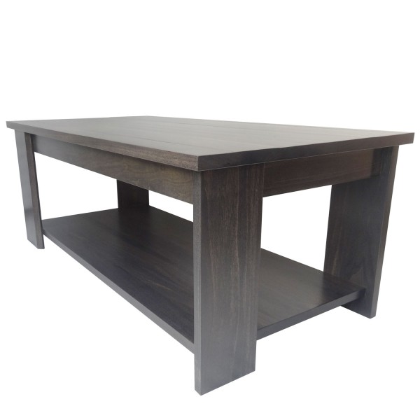 Vancouver Offset Coffee Table, exclusive design in solid wood, custom in - house design, built in BC.