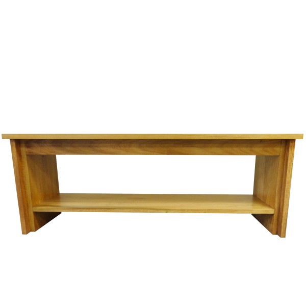 Queue solid wood bench with hand planed top