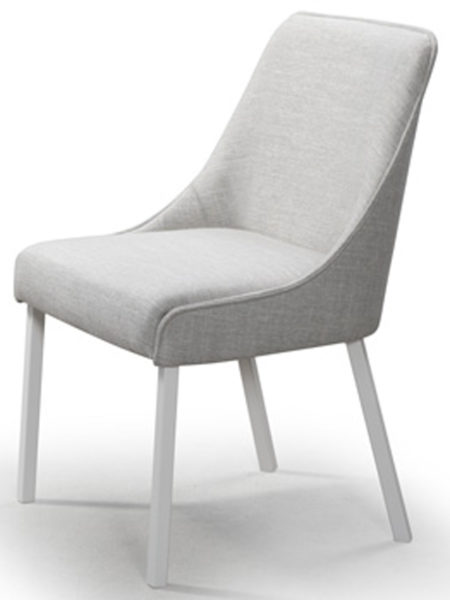 Sara I dining chair by Trica - welded steel, Canadian made, fully upholstered custom built furniture