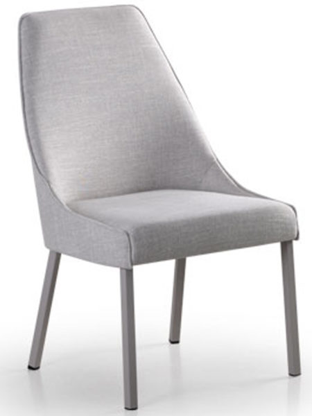 Sara I Plus dining chair by Trica - welded steel, Canadian made, fully upholstered custom built furniture