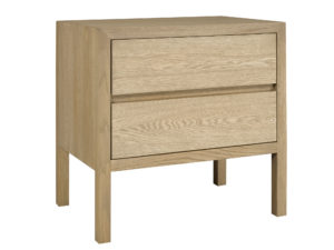 Sula 2 drawer nightstand in solid white oak