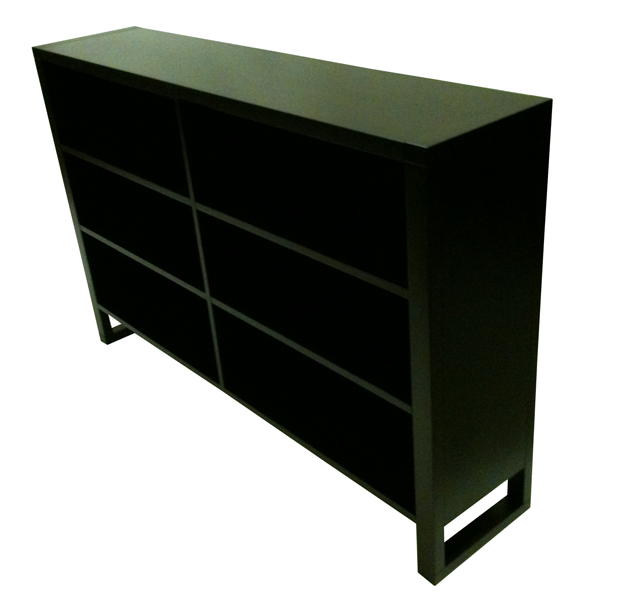Tangent solid wood low bookcase - solid wood locally built, custom in-house design, Canadian made