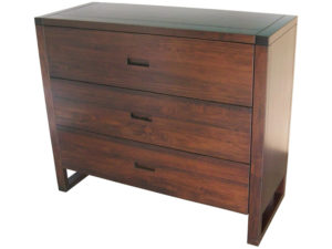 Tangent Three Drawer Dresser, part of our made to order in-house design solid wood bedroom furniture. Made in BC.