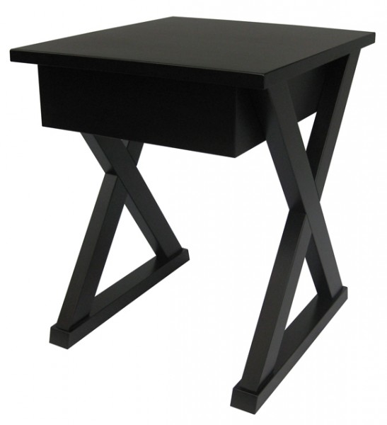 Tangent X-base end table, - solid wood, locally built, in-house design, custom made to order furniture, Canadian made