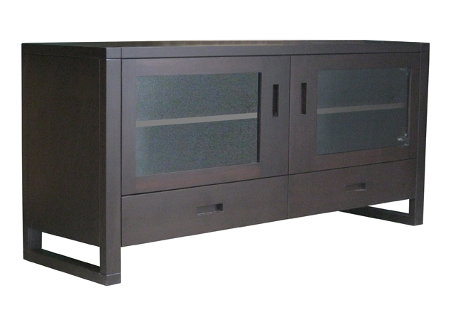 Custom Tangent entertainment unit - solid wood furniture custom built to order locally built, Canadian made
