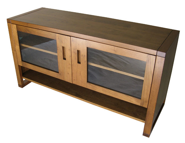 Tangent entertainment unit -solid wood furniture custom built to order locally built, Canadian made