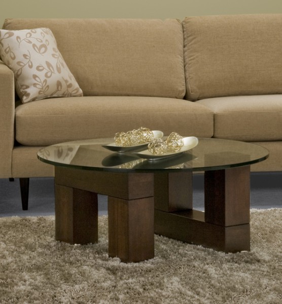 Tangent Round Coffee Table, locally built, in-house design, solid wood, custom made to order furniture, Canadian made