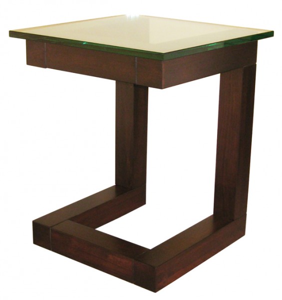 Tangent Versa End Table in-house design, solid wood, custom made to order furniture, Canadian made