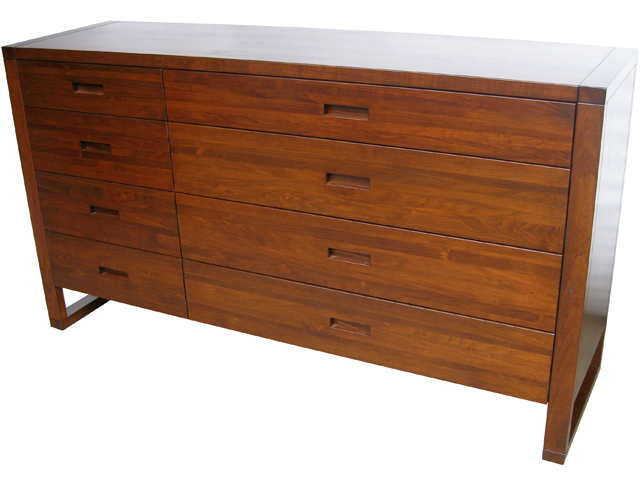 Tangent 8 drawer solid wood dresser - solid wood, locally built, custom made to order in-house design furniture, Canadian made