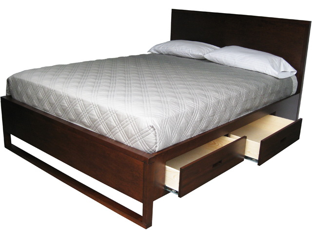 Tangent Solid Wood Storage Bed - solid wood, Canadian made, built to order