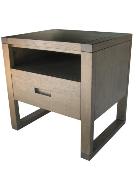 Tangent 1 drawer and cubby nightstand - solid wood, built to order, locally built, Canadian made, custom in-house design furniture