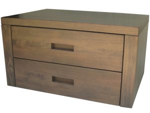 Tangent 2 Drawer floating nightstand- solid wood, locally built, Canadian made, in-house design, custom made to order furniture.